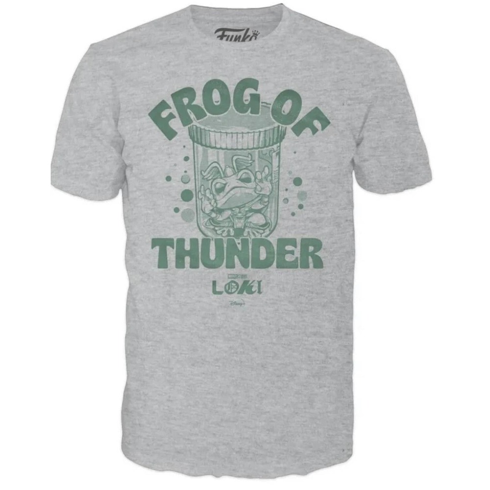 Marvel Studios Loki Frog of Thunder Funko Pop Tees Gray Shirt Size Large New Box